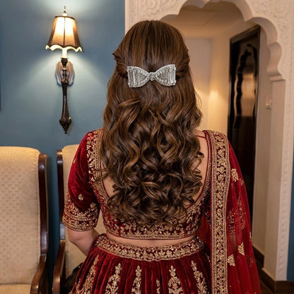 SILVER STAR BEJEWELLED BOW