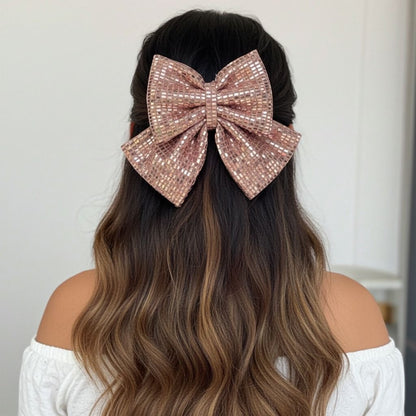ROSE GOLD PIGTAIL BOW