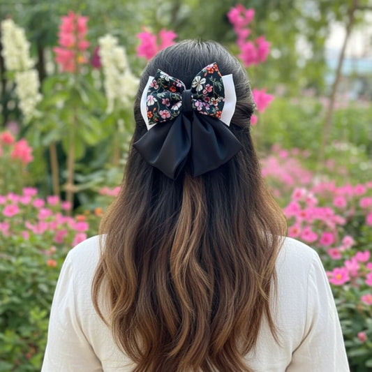 FLORAL PIGTAIL BOW