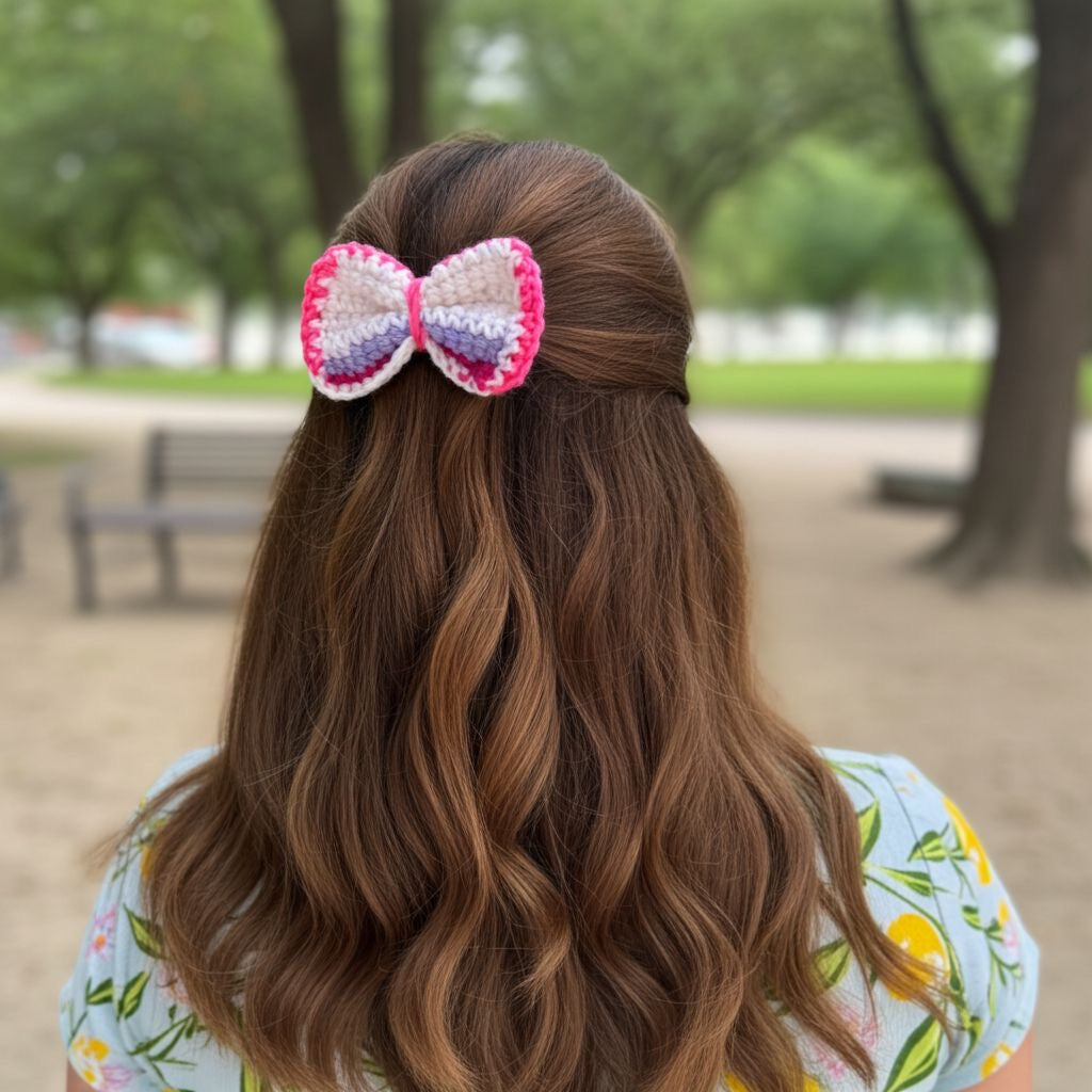 BUBBLEGUM CROCHET BOW