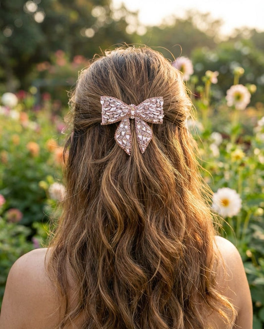 ROSEGOLD ARROW BEJEWELLED BOW
